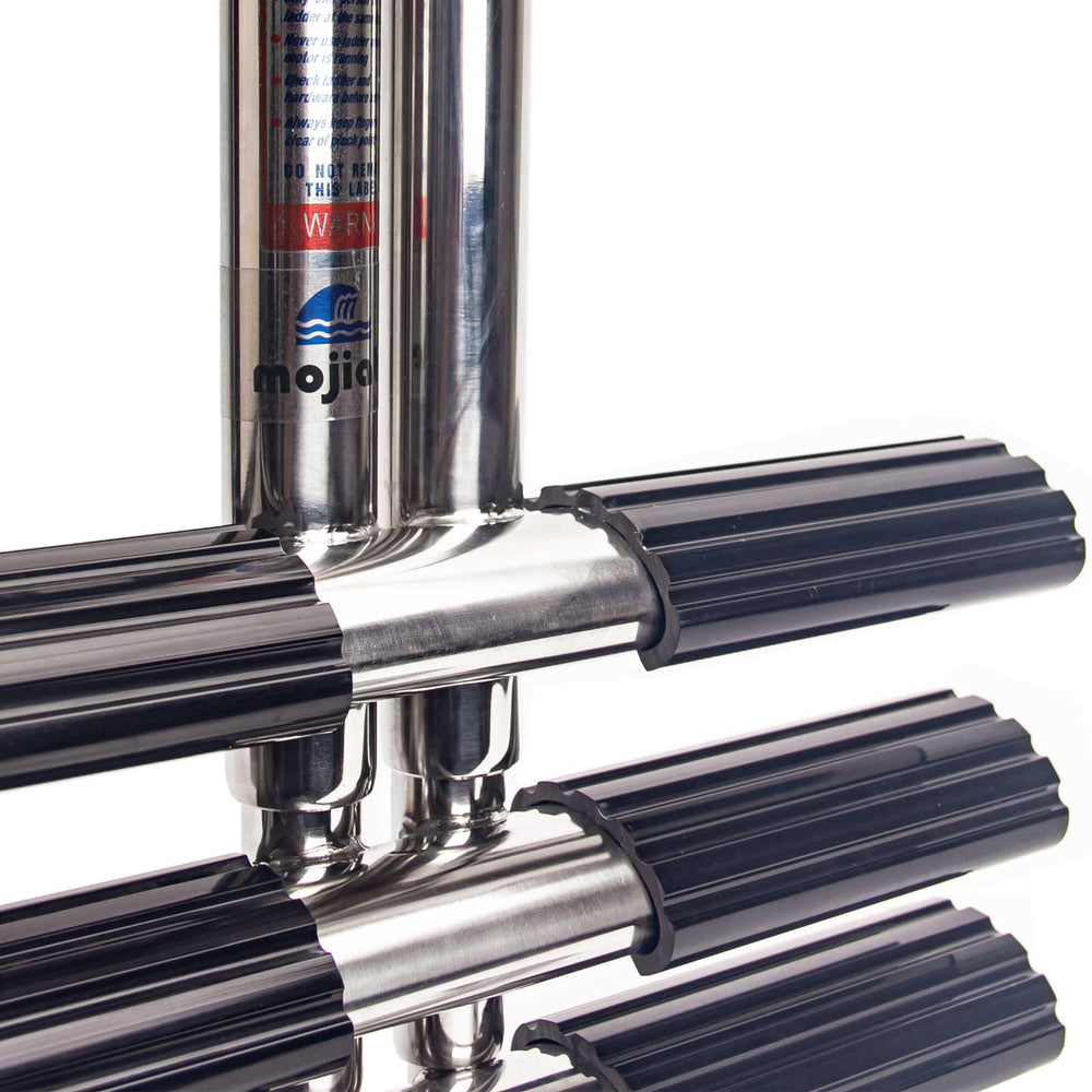 Mojiate side profile extended ladder illustrating stable climb support