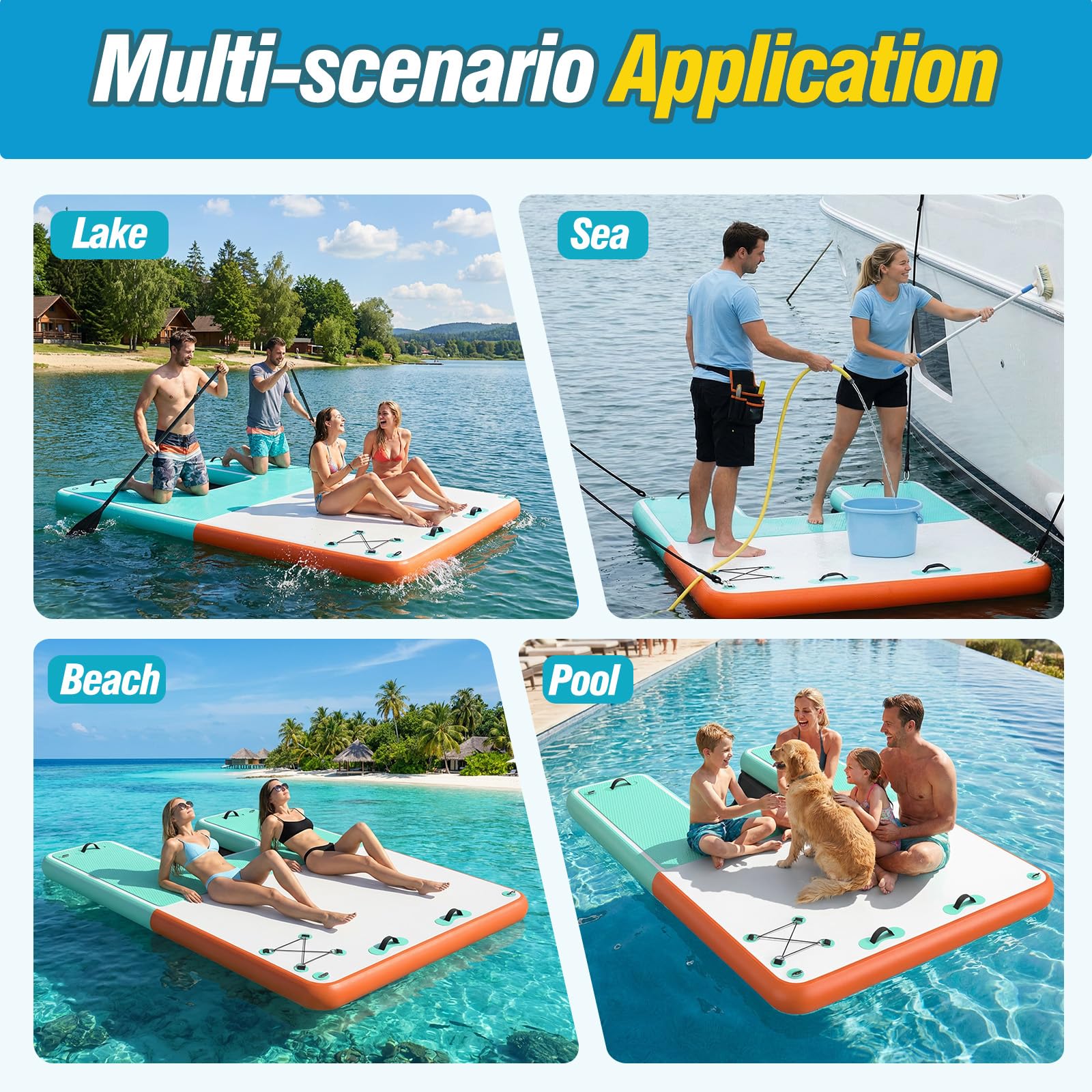 MoKo dock next to people to show 8x6 ft scale and multi-person capacity