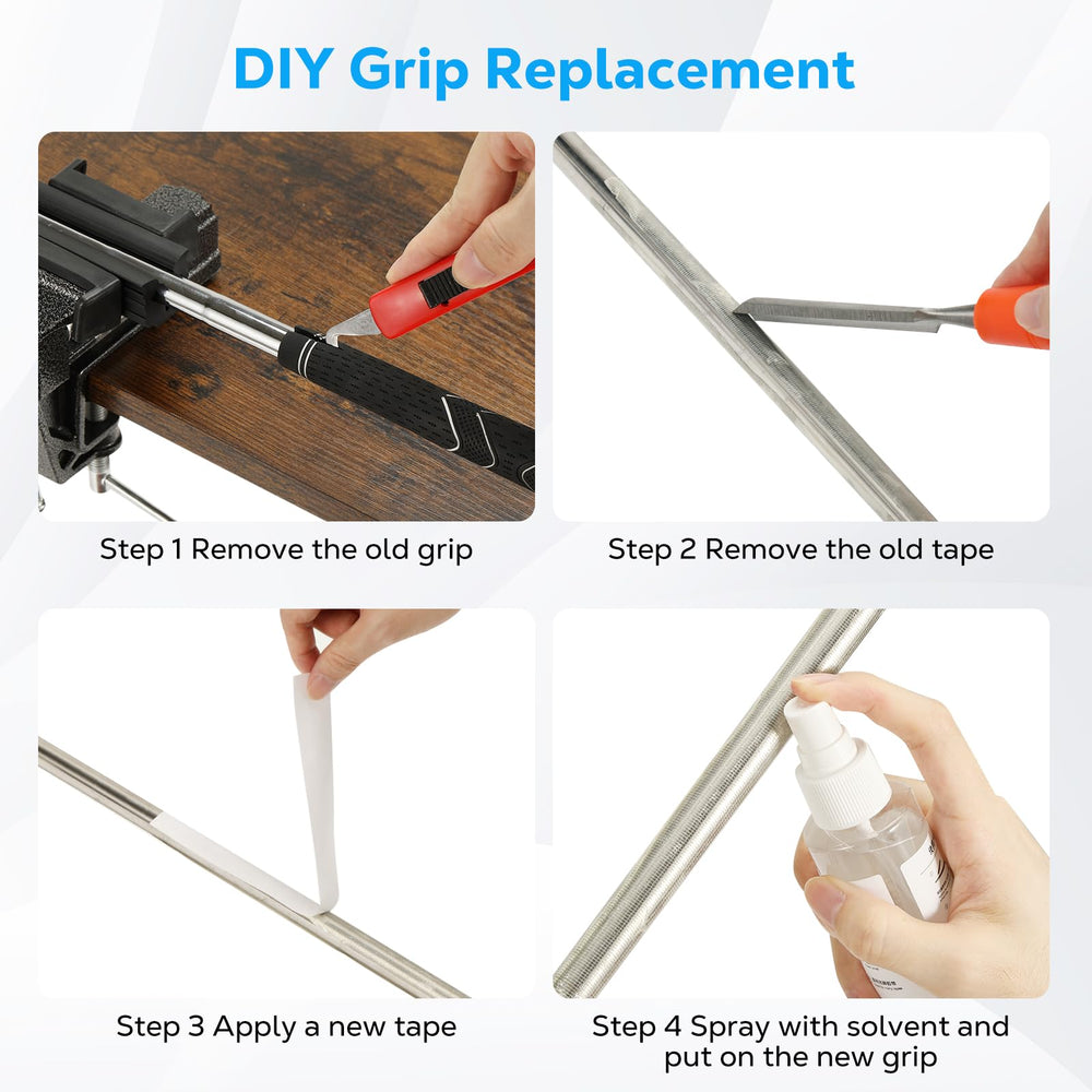 MoKo gloves and tape remover displayed to protect hands and simplify old grip removal