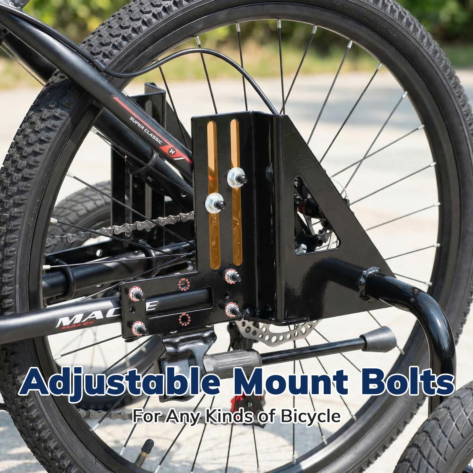 MOLI DEE weight capacity label showing support up to 150kg for heavier riders