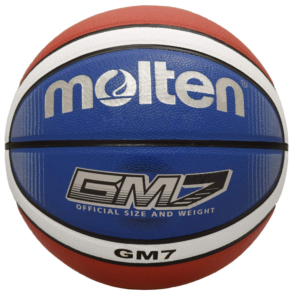 Molten BGMX7-C front view showing red white blue design and official size, durable play