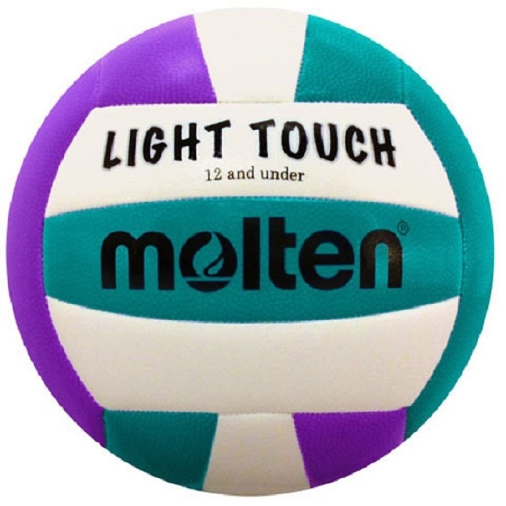 Molten MS240-3 front view showing purple-aqua panels and soft cushioned cover for gentle play