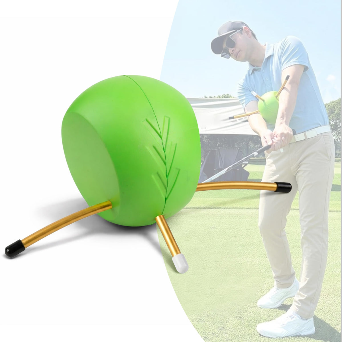 Momentum Pro front view of the Connector Golf ball showing compact training design and portability