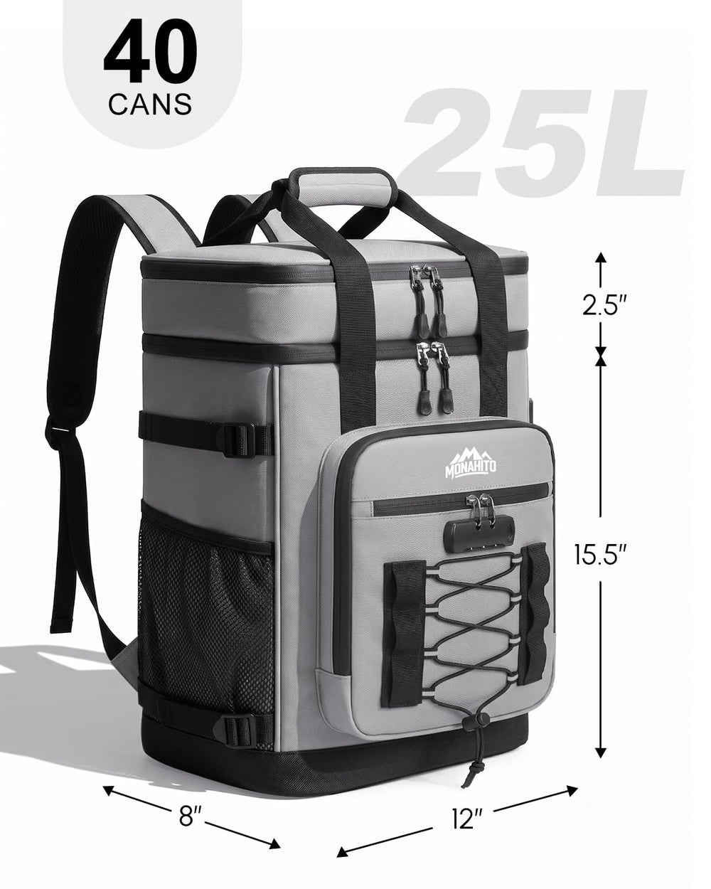 MONAHITO insulated PEVA liner detail showing leakproof interior and easy wipe-clean benefit