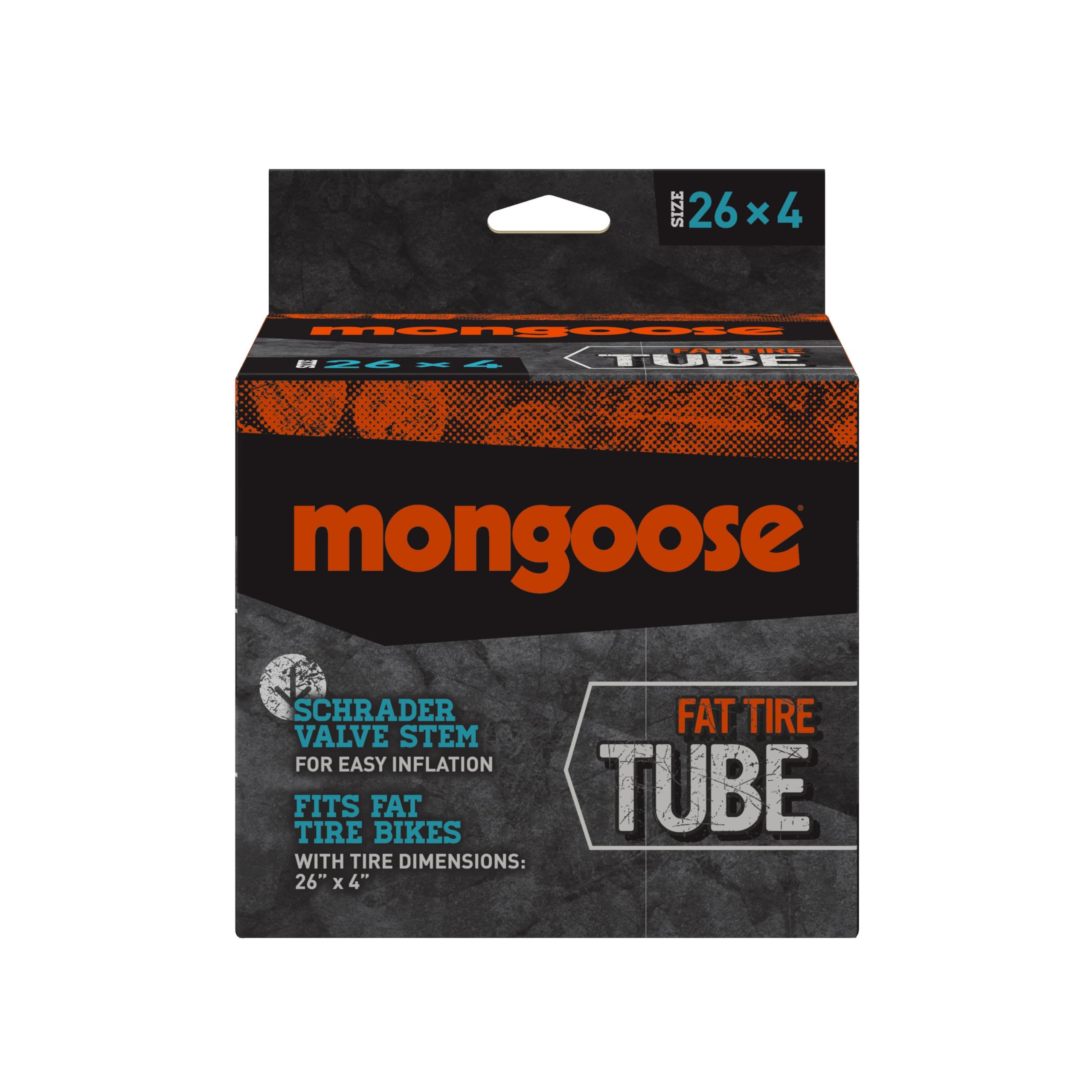 Mongoose spare tube in saddlebag ready for roadside replacement and peace of mind