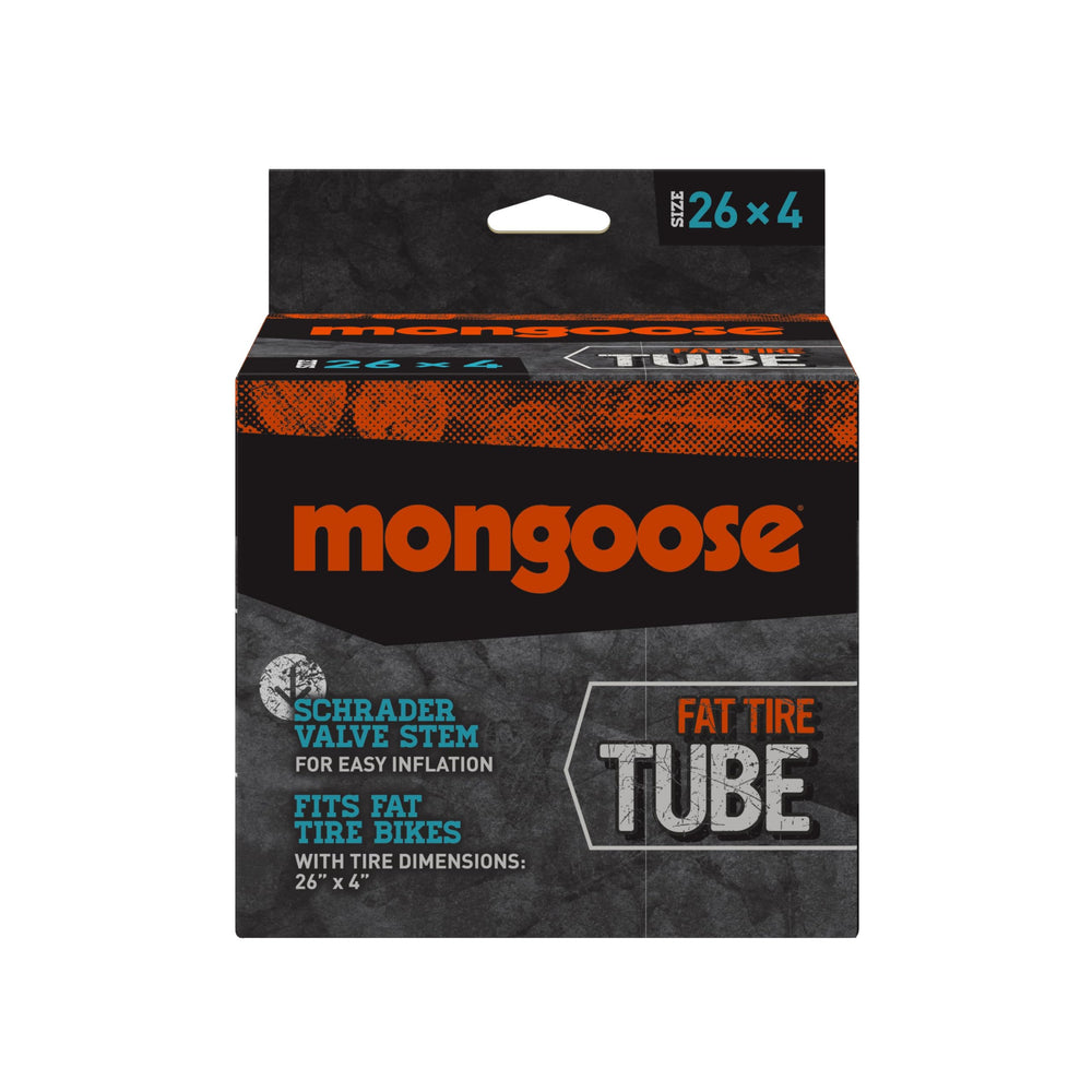 Mongoose spare tube in saddlebag ready for roadside replacement and peace of mind