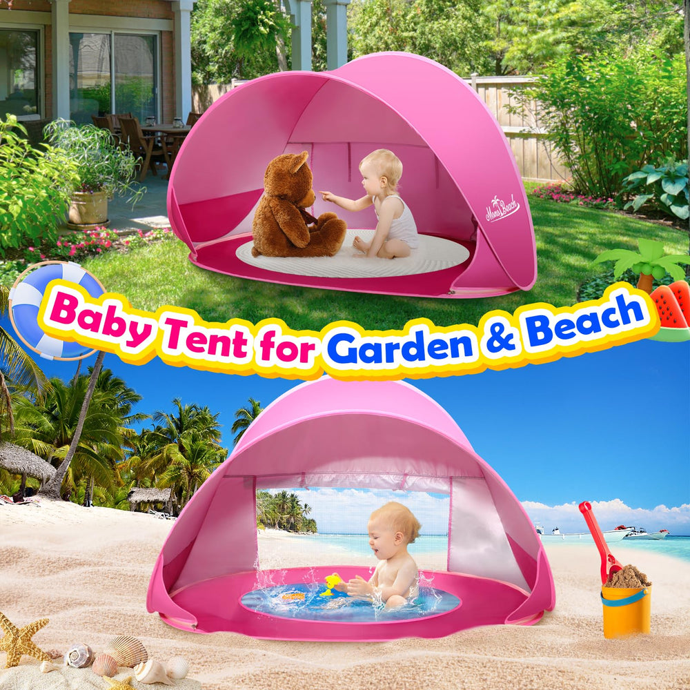 Monobeach mini pool base with water for toddler play and cooling benefit