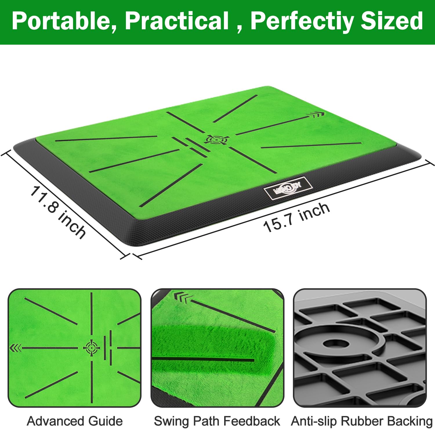 MONOJOY close-up of velvet turf fibers revealing clear impact feedback for faster correction