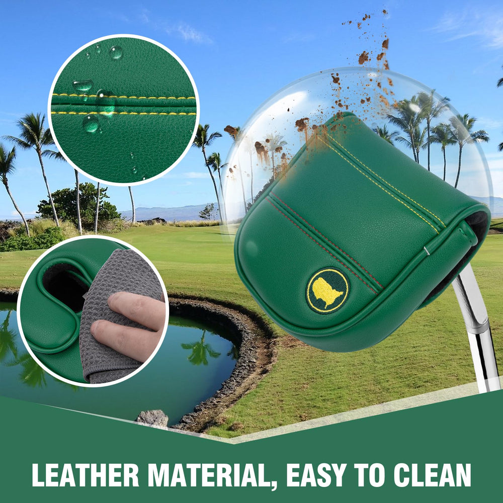 montela golf putter cover installed on DF3 putter inside golf bag for protection