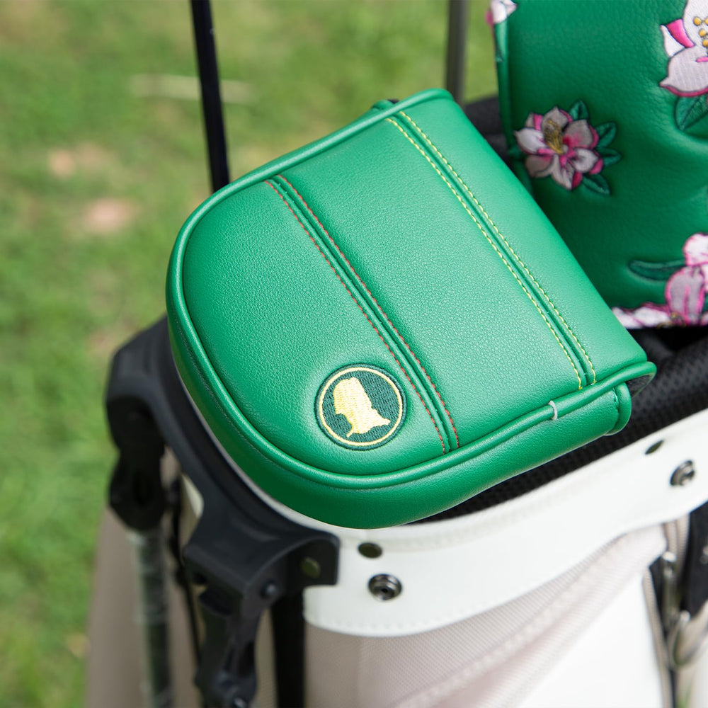 montela golf putter cover held in hand to show size and easy handling