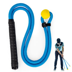 montela golf front view of rope swing trainer showing compact design and portability