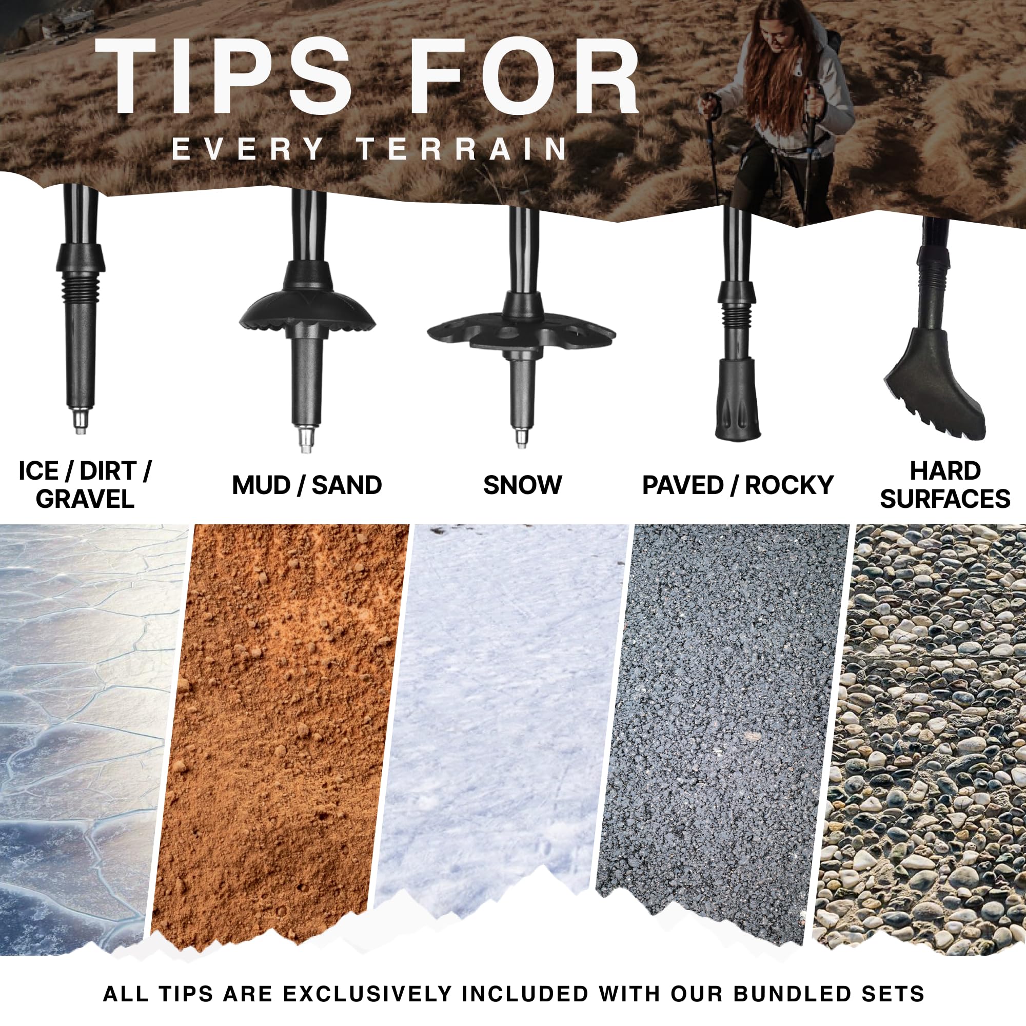 Montem in use by a hiker on a rocky trail showing real-world support benefit improved balance
