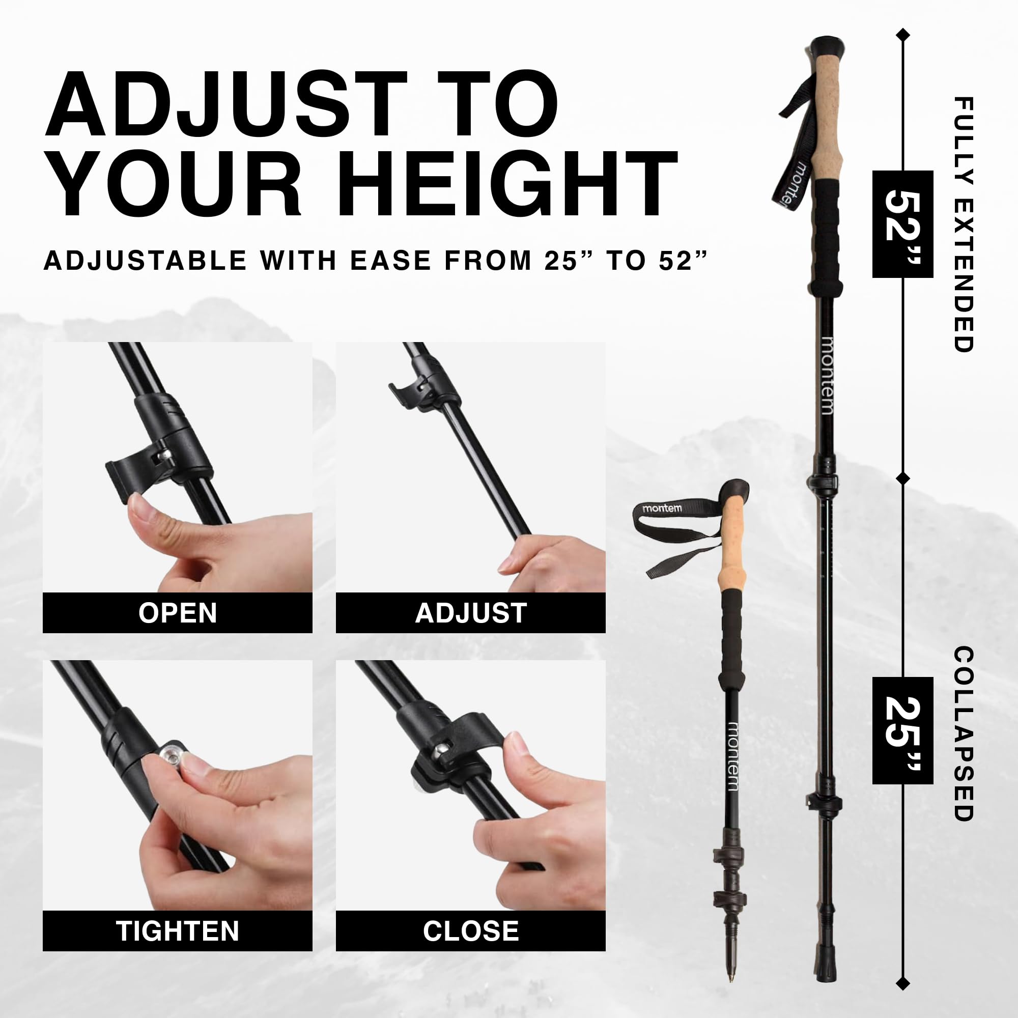 Montem quick lock detail displaying clamp mechanism benefit fast secure height adjustment