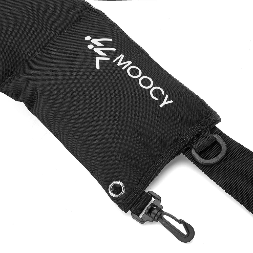 MOOCY pocket open with weights showing easy insertion and organization benefit