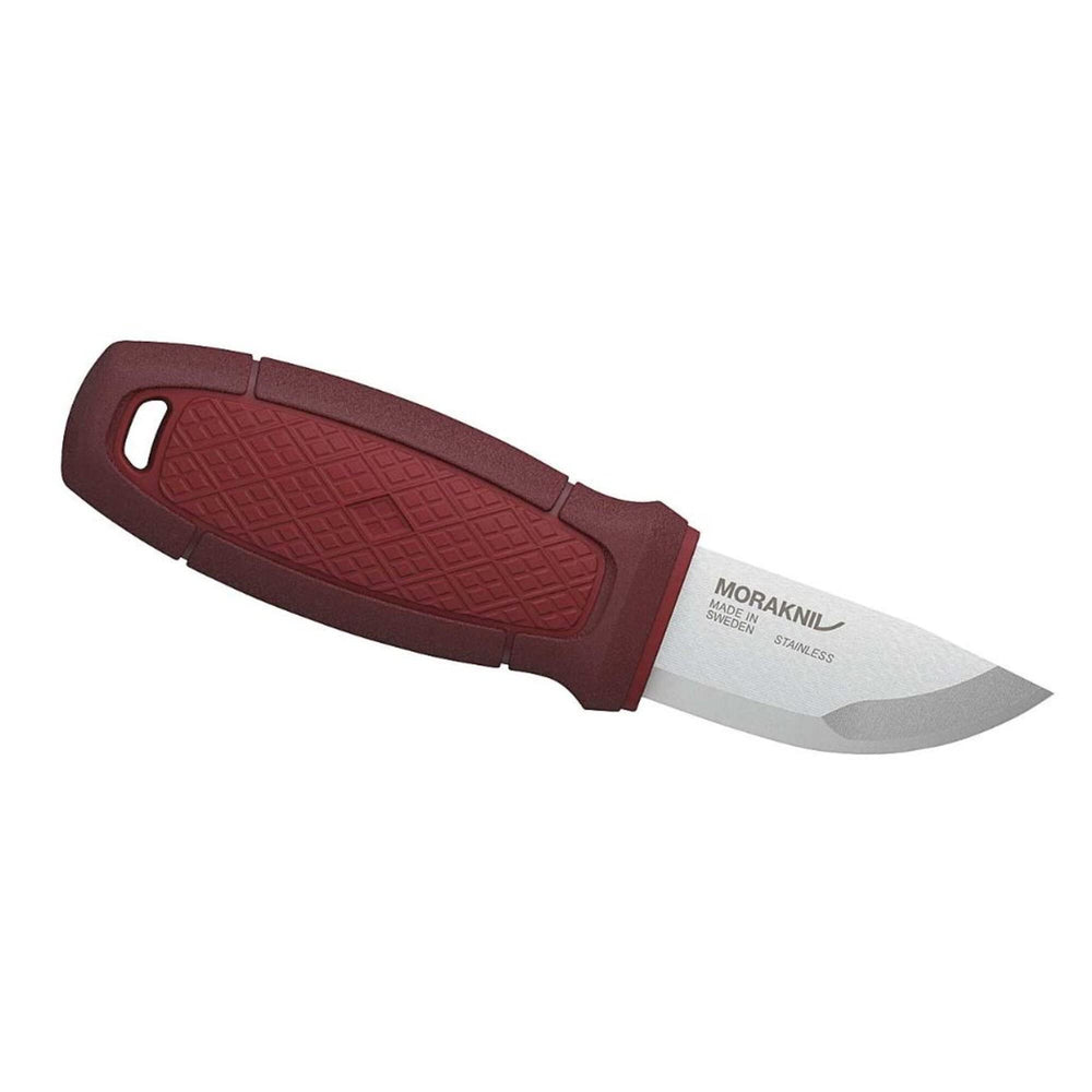 Morakniv Eldris front view red showing compact knife and sheath for reliable carry