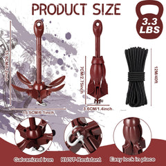 MorningRo folded grapnel anchor inside padded nylon storage bag for easy transport