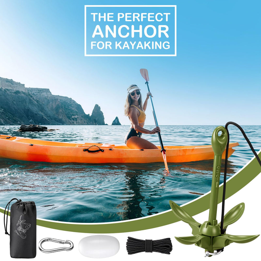 MorningRo anchor deployed from a kayak demonstrating secure hold for fishing and stable positioning benefit