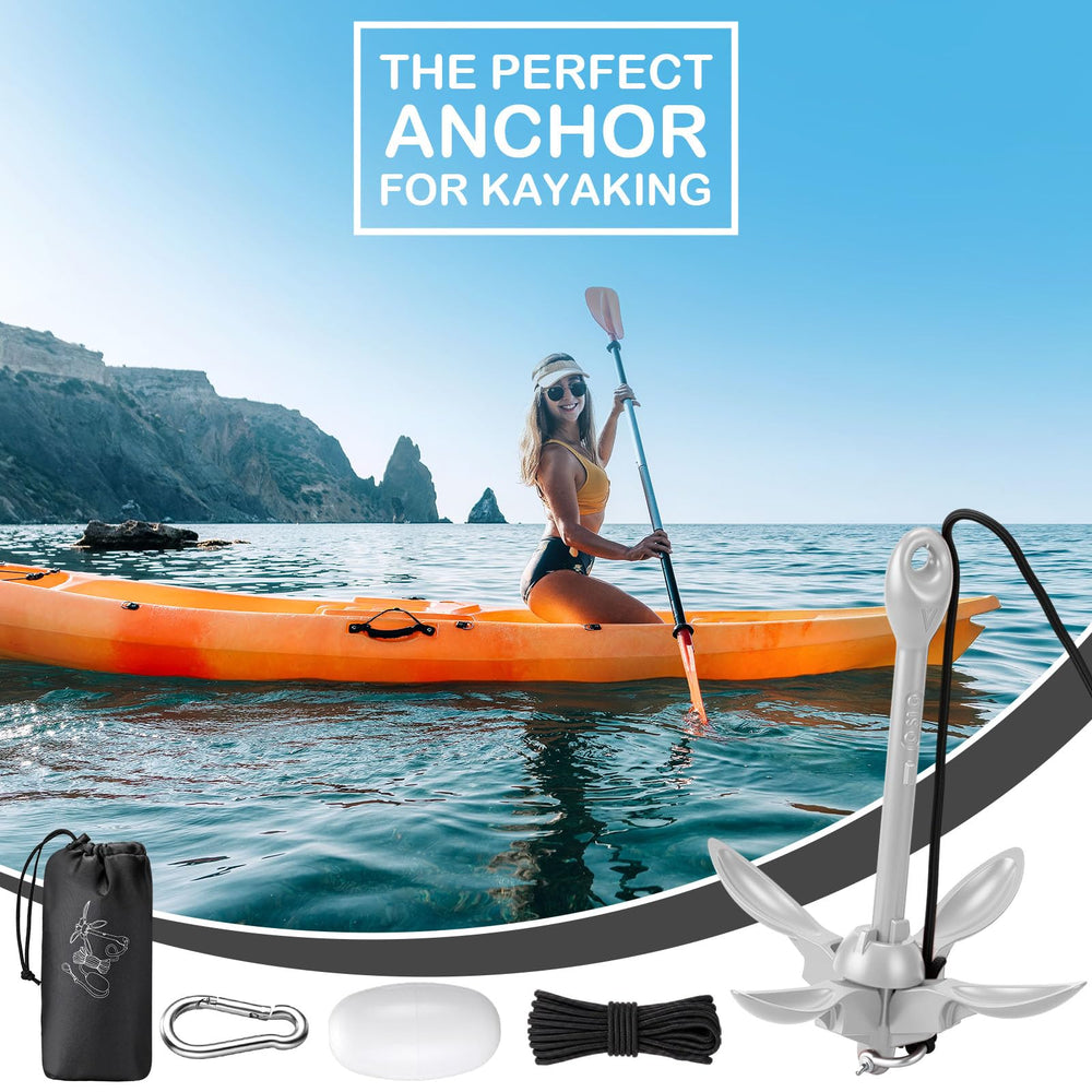 MorningRo anchor deployed from kayak demonstrating stable hold while fishing