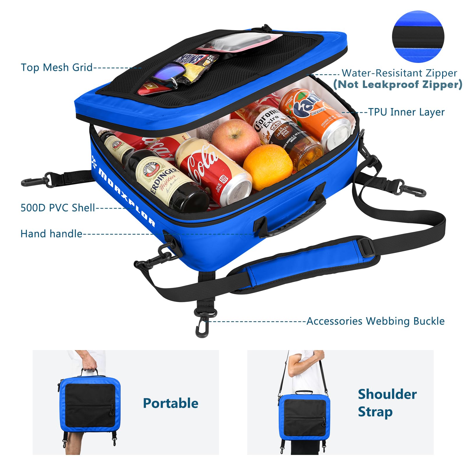MORXPLOR cooler attached to paddleboard demonstrating secure on-board storage