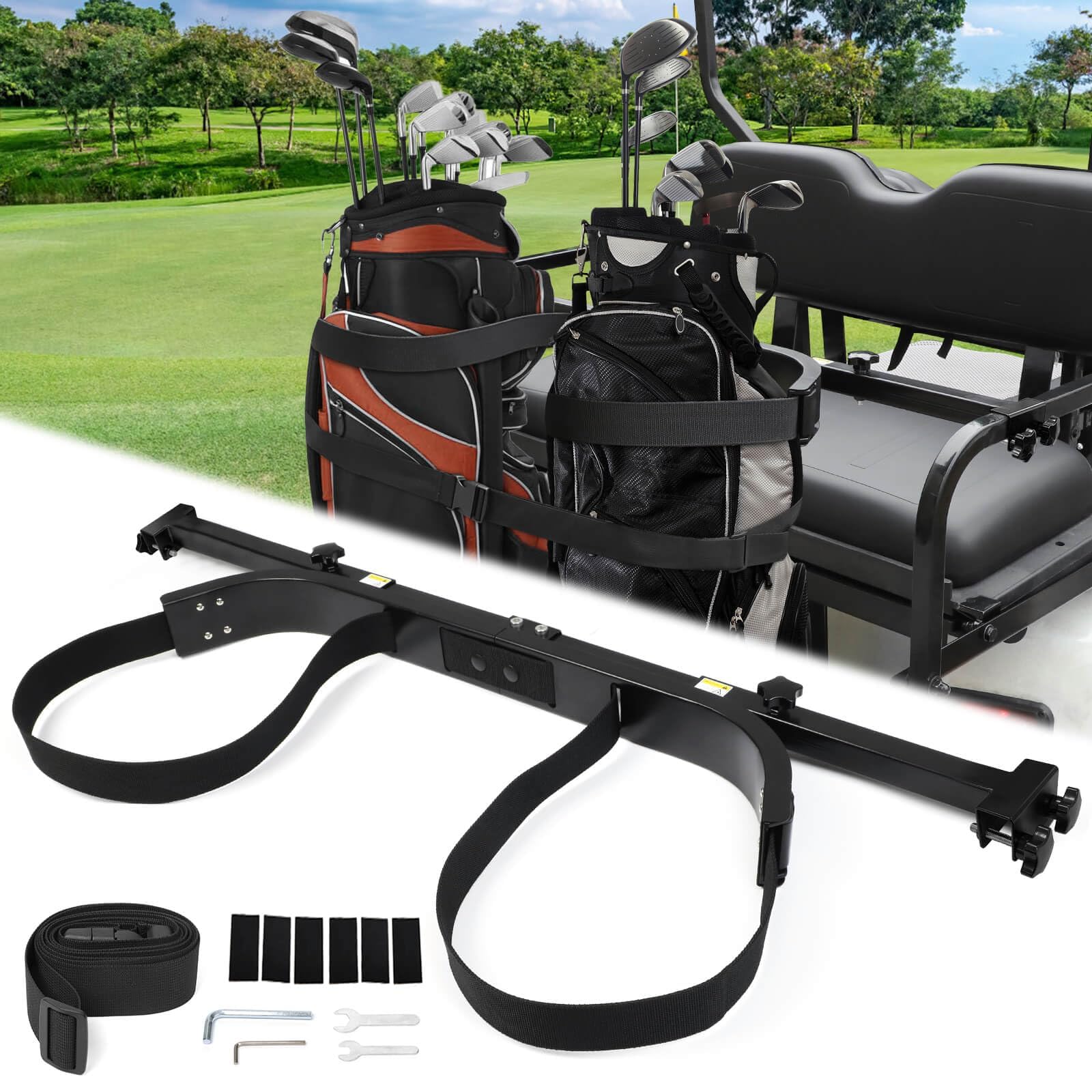 MOSNAI front-mounted on cart frame showing secure two-bag support and quick setup