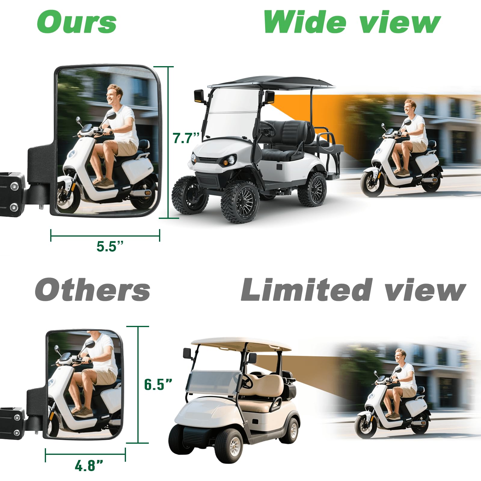MOSNAI mirror beside hand showing size and scale benefit