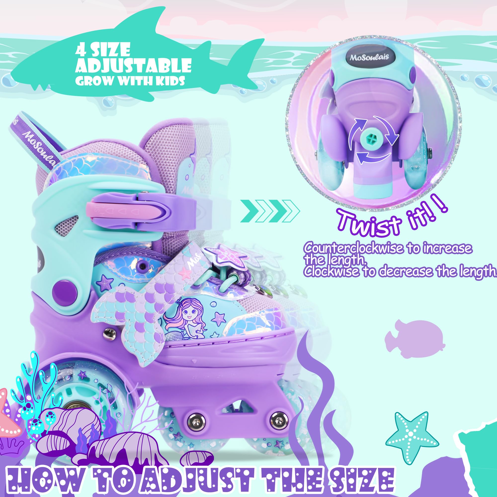 MoSoulais birthday gift scene with child wearing skates and smiling joyfully