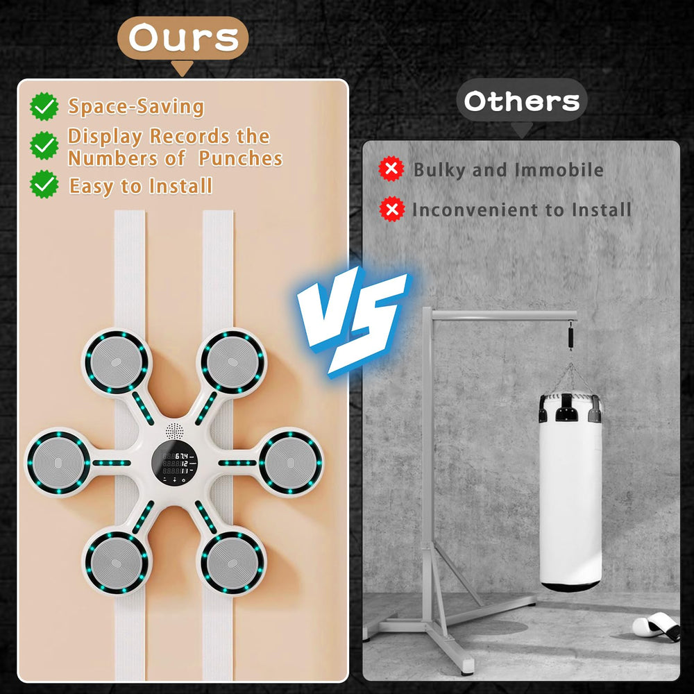Mostop size comparison with person showing compact footprint for home gyms