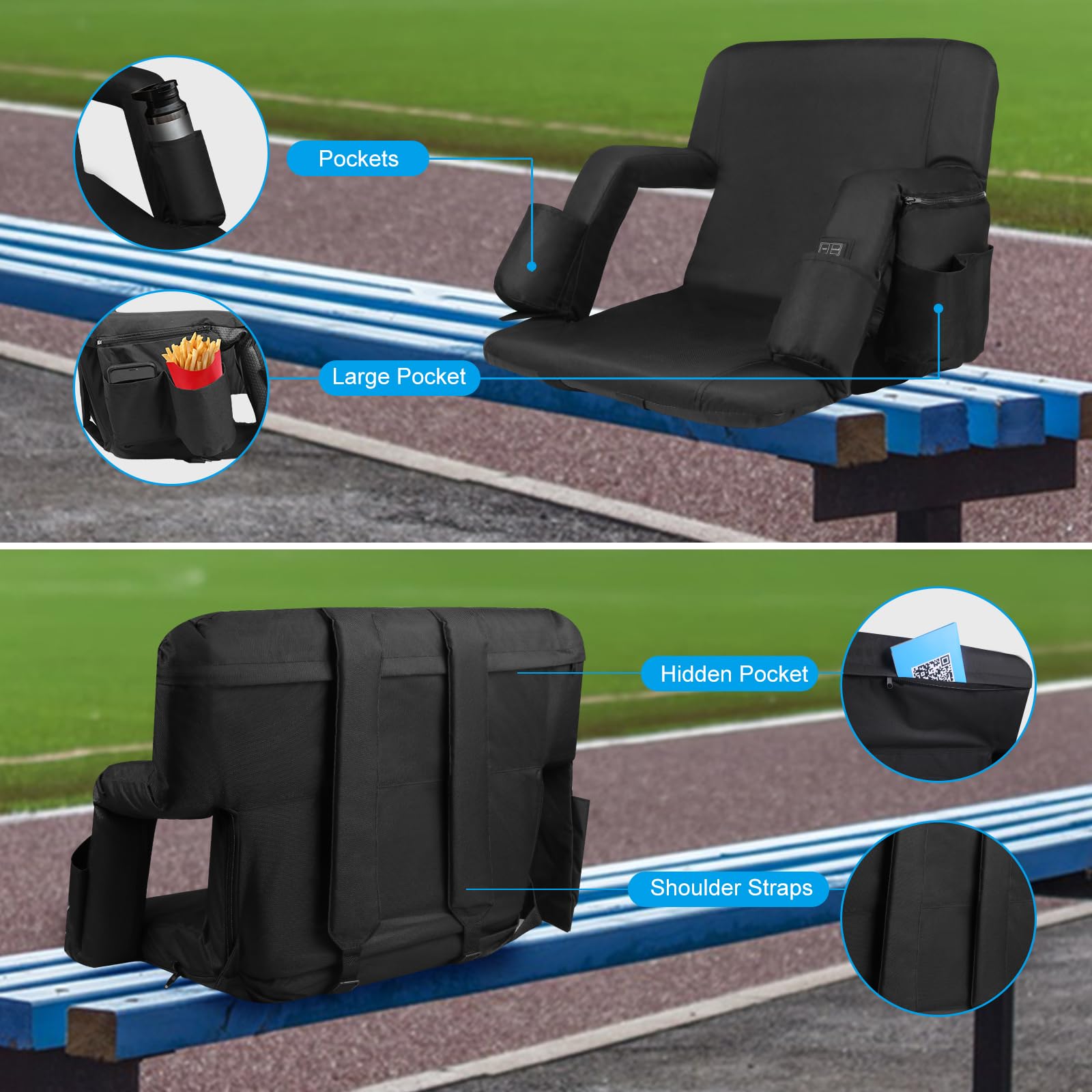 Moteoza adjustable armrest extended to show customizable 20-inch width