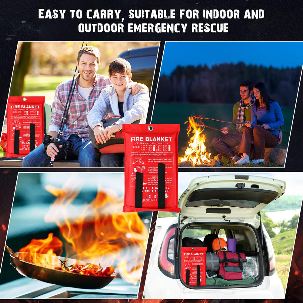 Moukeren blanket in a camping setup used to smother a small grill flame safely