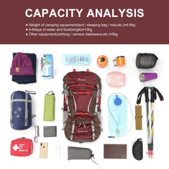 MOUNTAINTOP bottom compartment open holding a sleeping bag for separation and organization