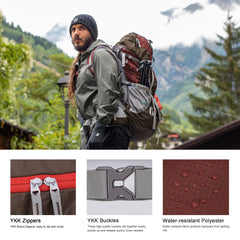 MOUNTAINTOP side zip open for quick access to main compartment while hiking