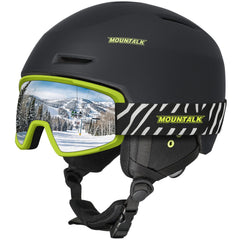 MOUNTALK front view of helmet and goggles showing streamlined fit and protection