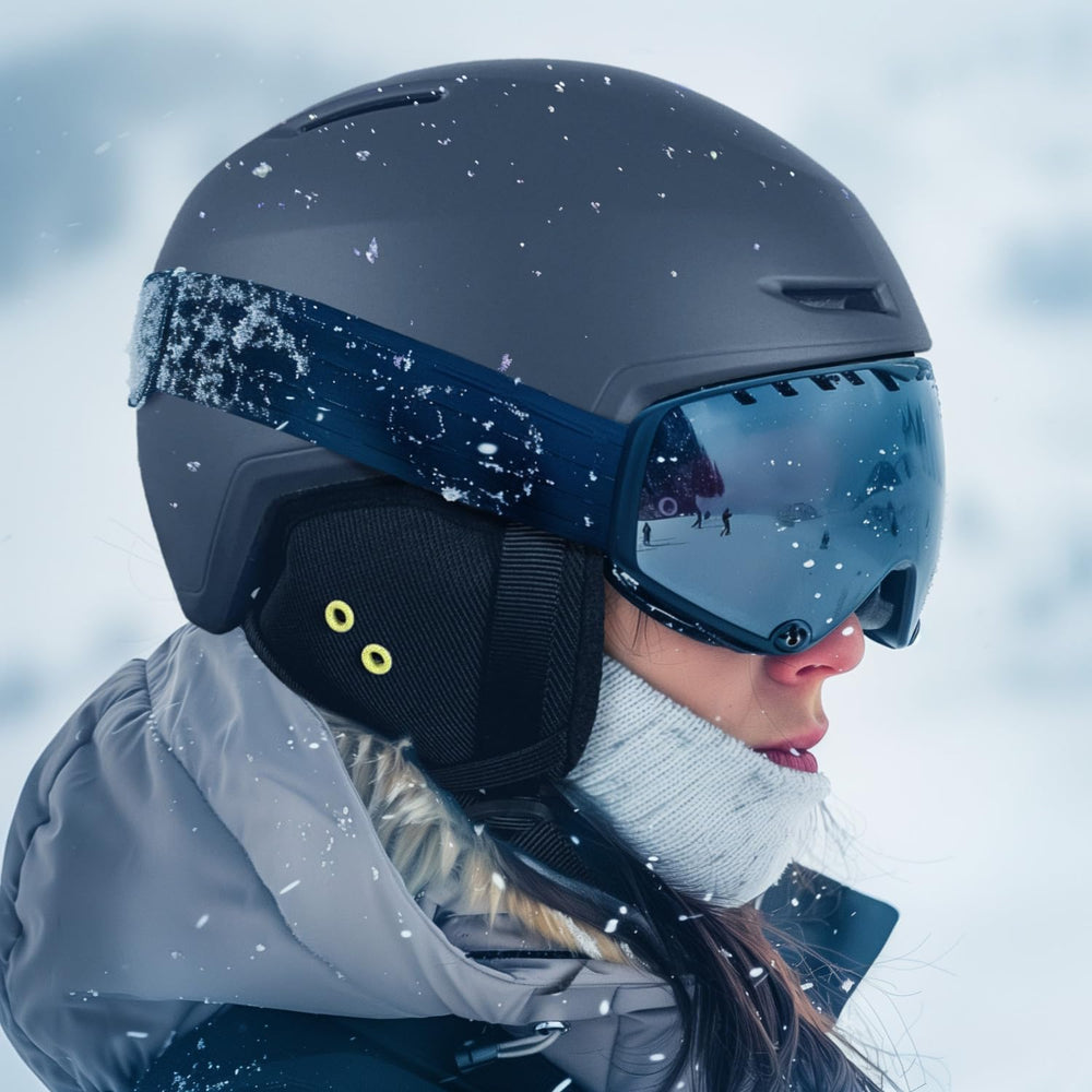 MOUNTALK goggle cradle image showing stable goggles and reduced fogging