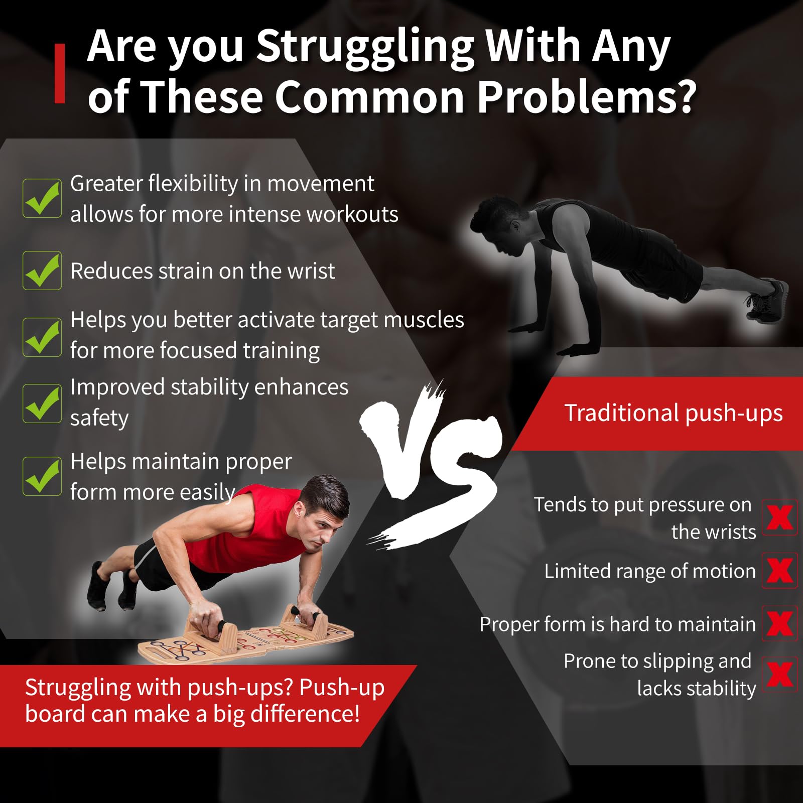 Mousterian in-use pushup demonstration showing stable form and training benefit