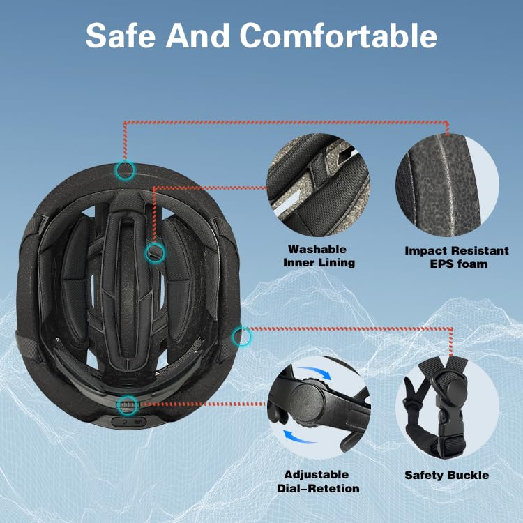 MOYACA helmet USB recharge port with cable for convenient battery charging