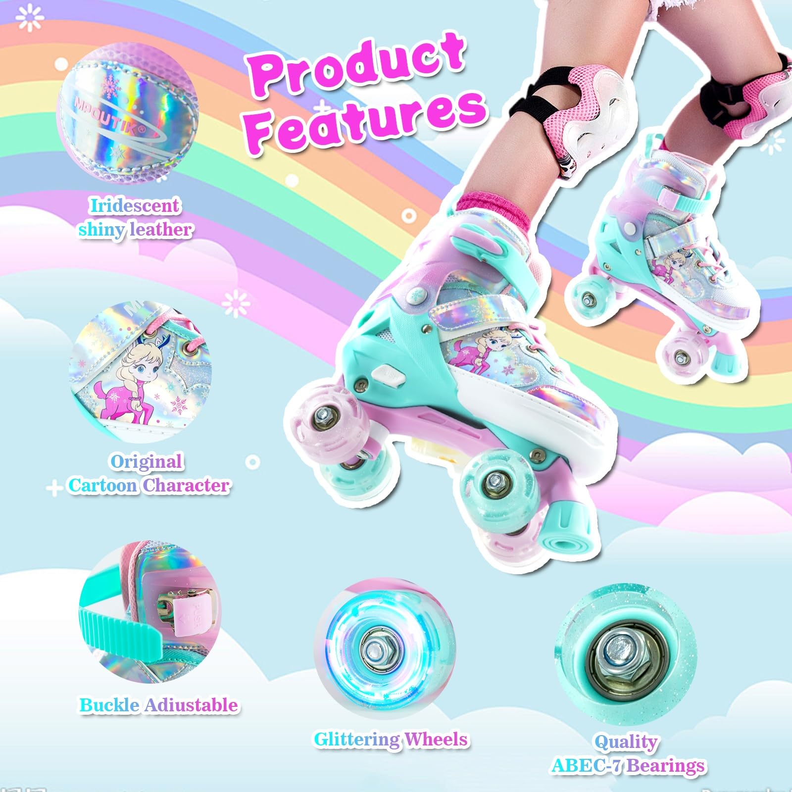 Mpoutik glowing wheels in motion showing bright night visibility benefit