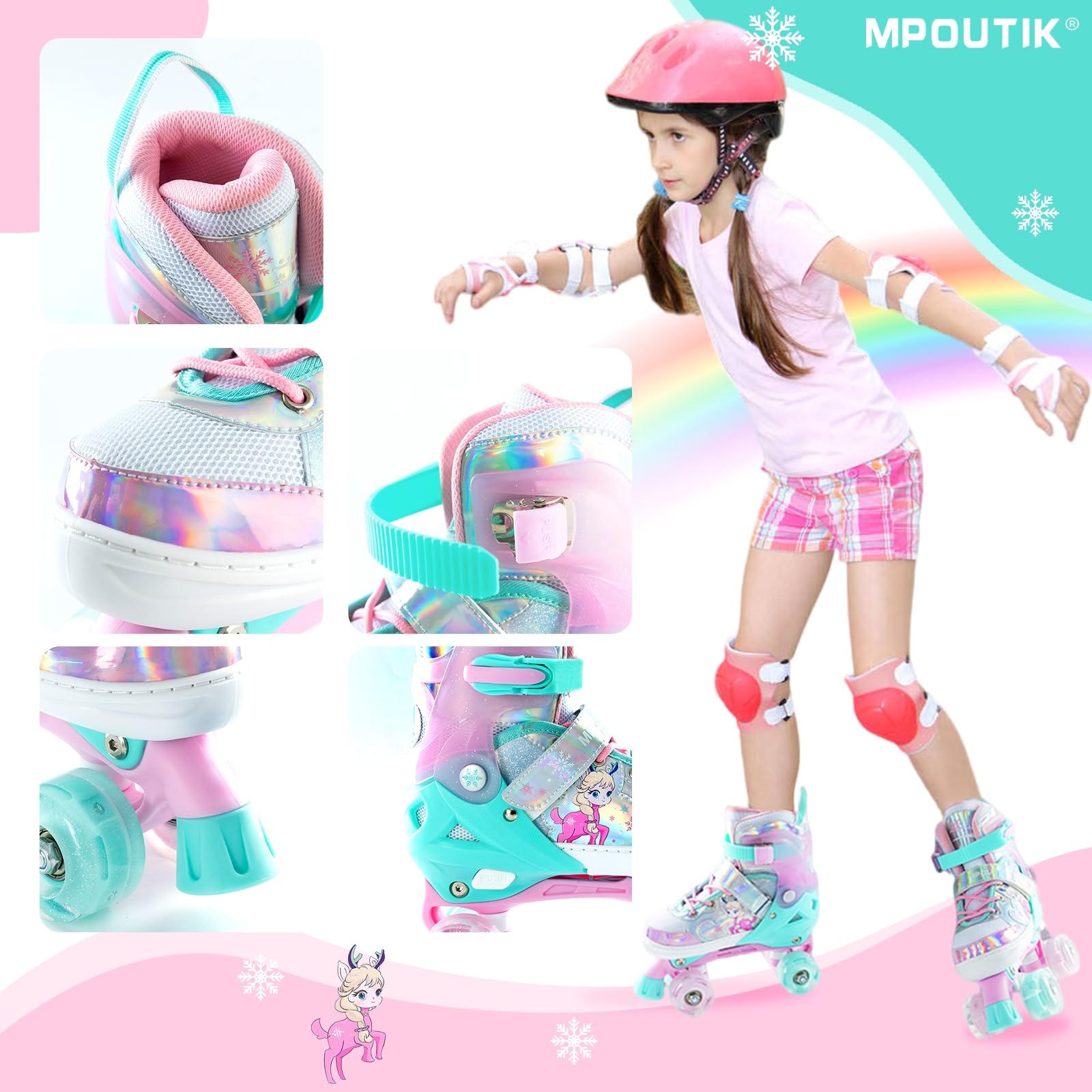 Mpoutik skate beside a child shoe for scale demonstrating accurate sizing benefit