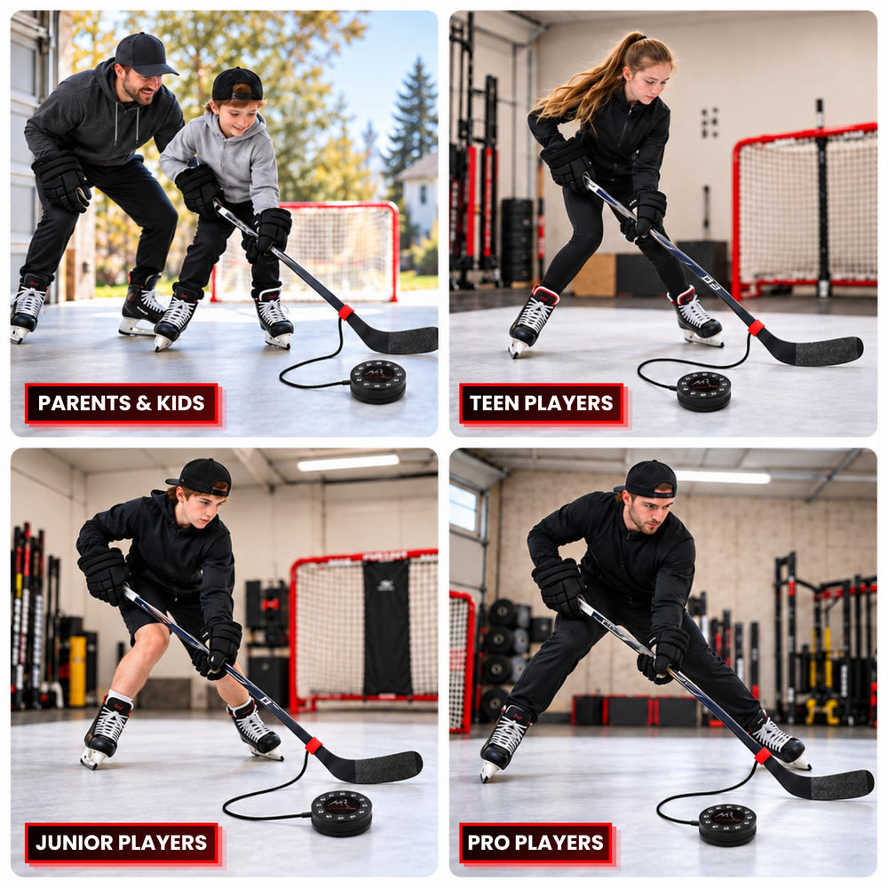 Mr. Assist used by player practicing backhand pass showing enhanced stickhandling touch