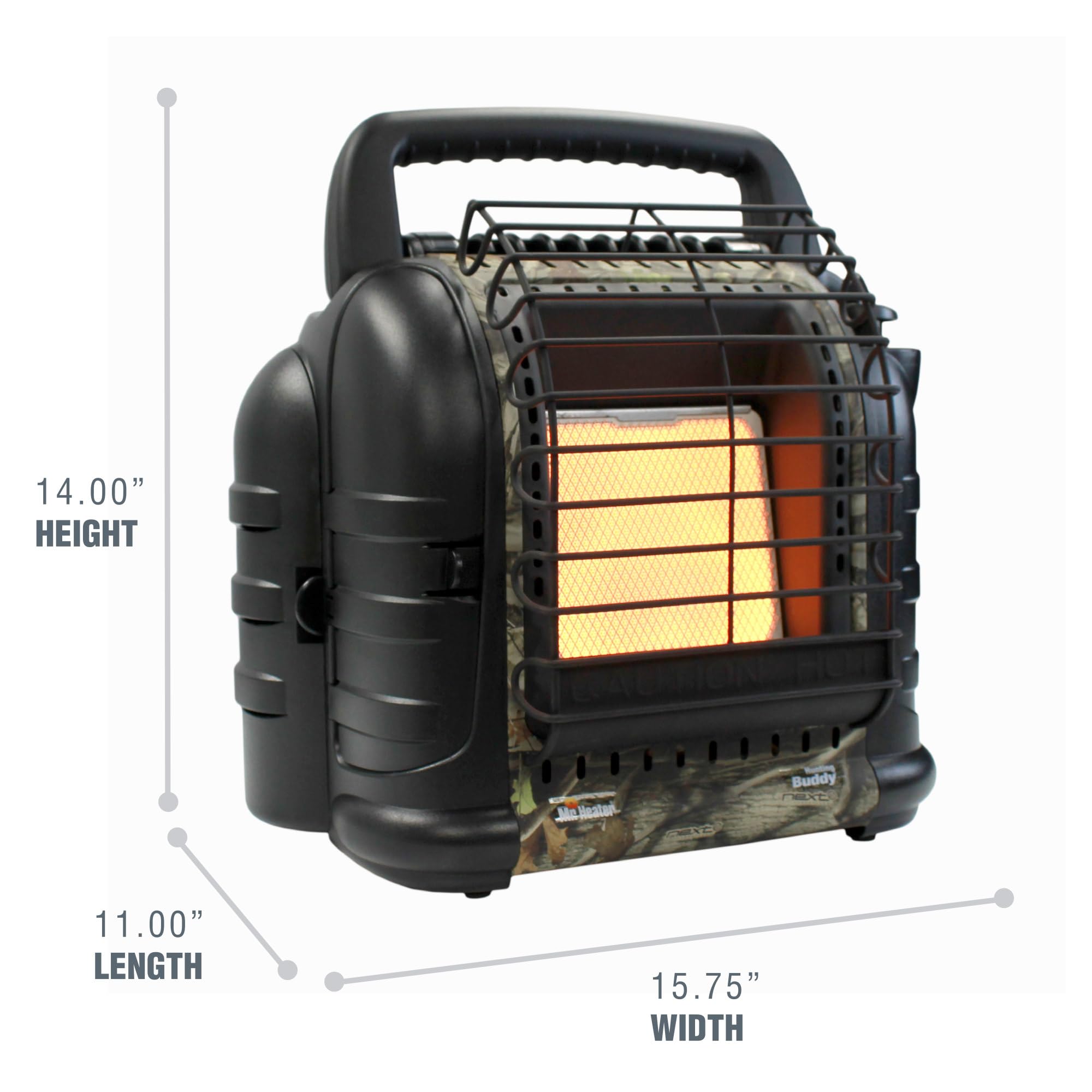 Mr. Heater side control knob highlighting simple single-knob ignition benefit