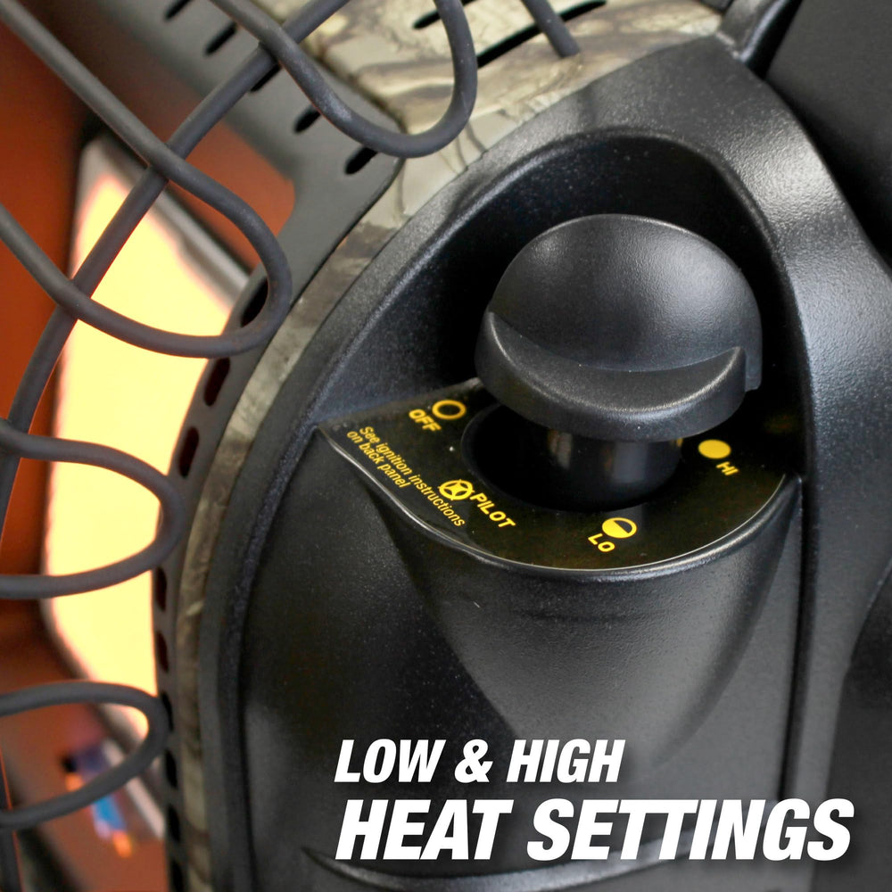 Mr. Heater beside a backpack for size comparison and easy transport benefit