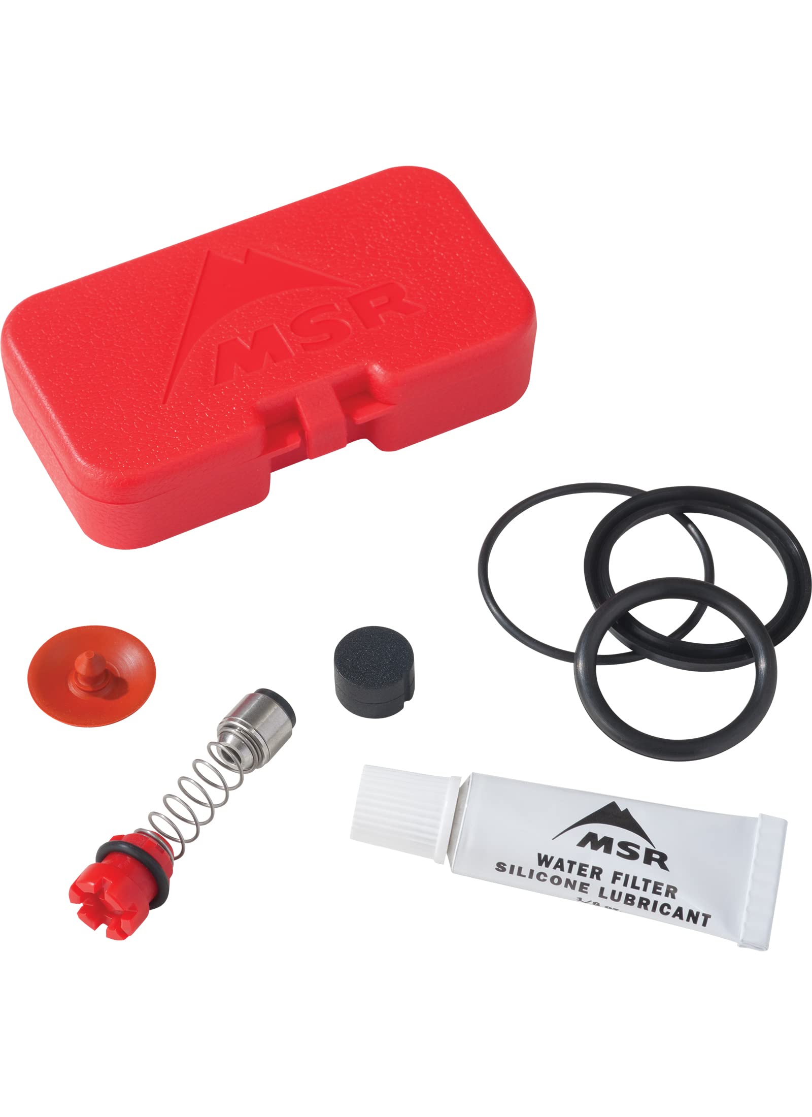 MSR Guardian maintenance kit front view showing carry case and organized parts for fast repairs