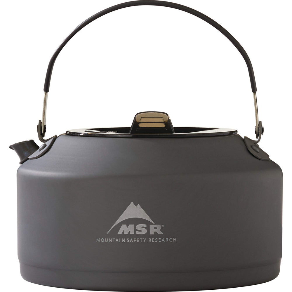MSR Pika front view showing compact hard-anodized body and 1L capacity for lightweight trips