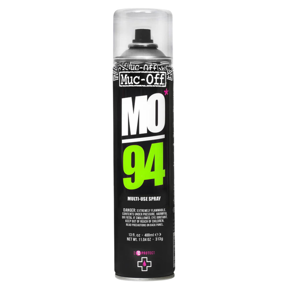 Muc-Off MO-94 spray being applied to derailleur to protect and displace moisture
