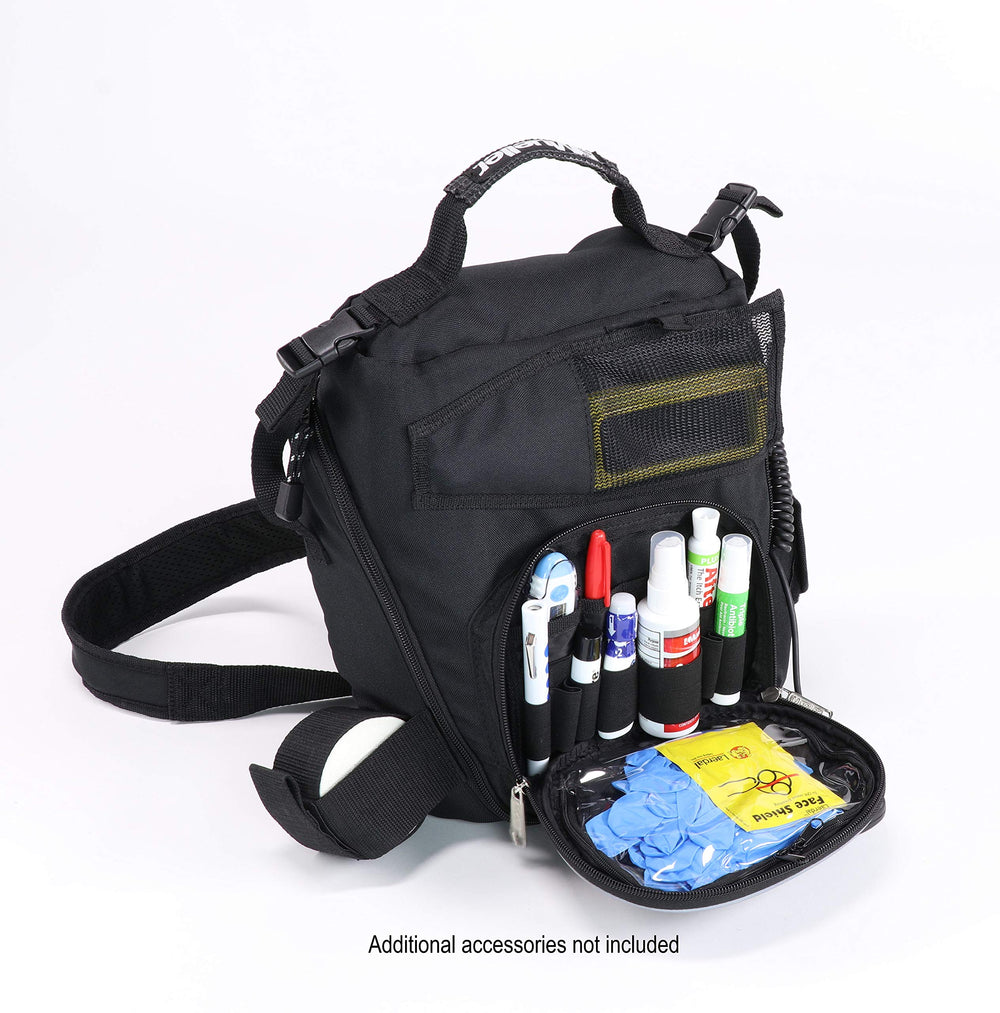 MUELLER fully unzipped sling bag open for fast packing and complete access