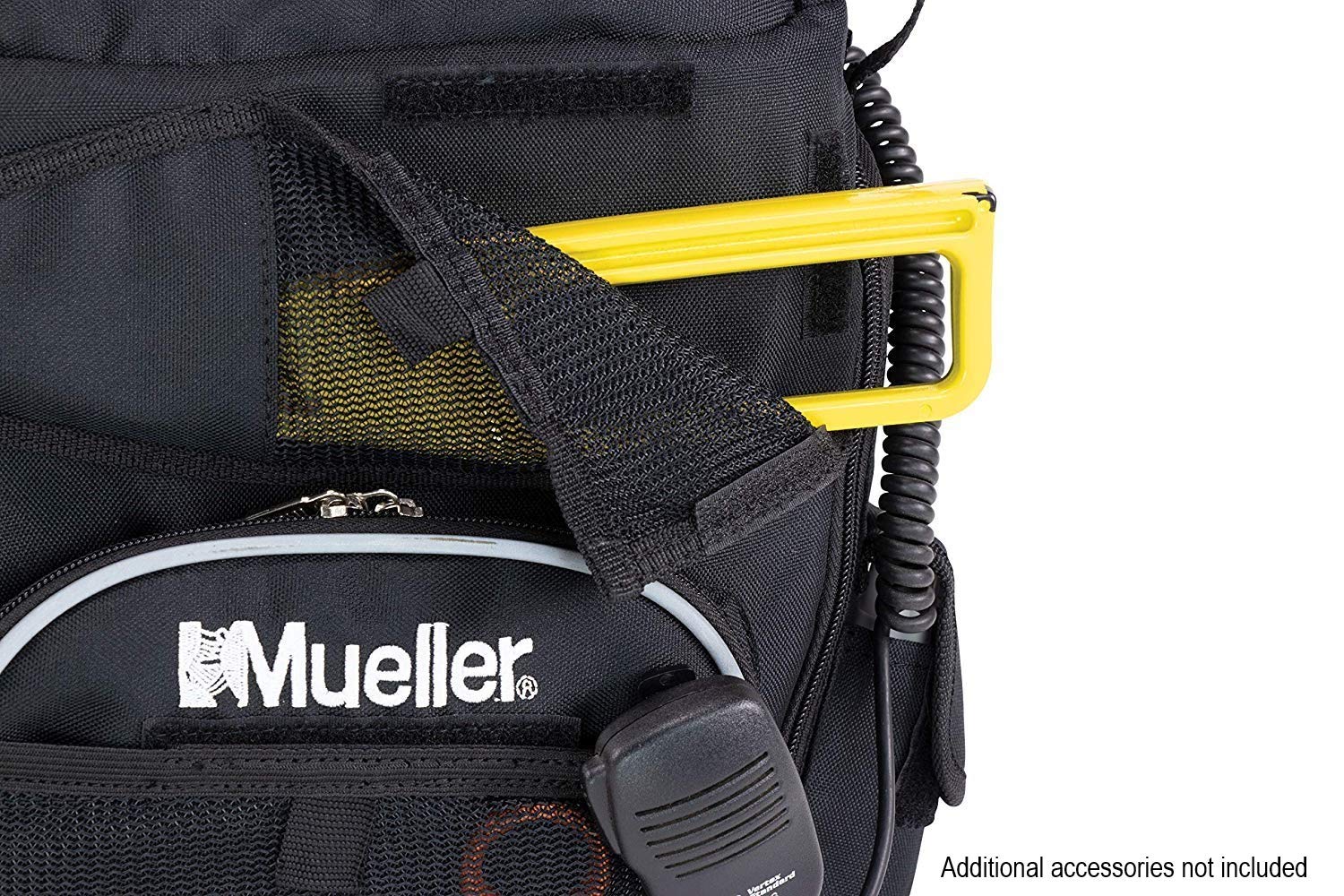 MUELLER close-up of utility sleeve holding shears for quick tool access
