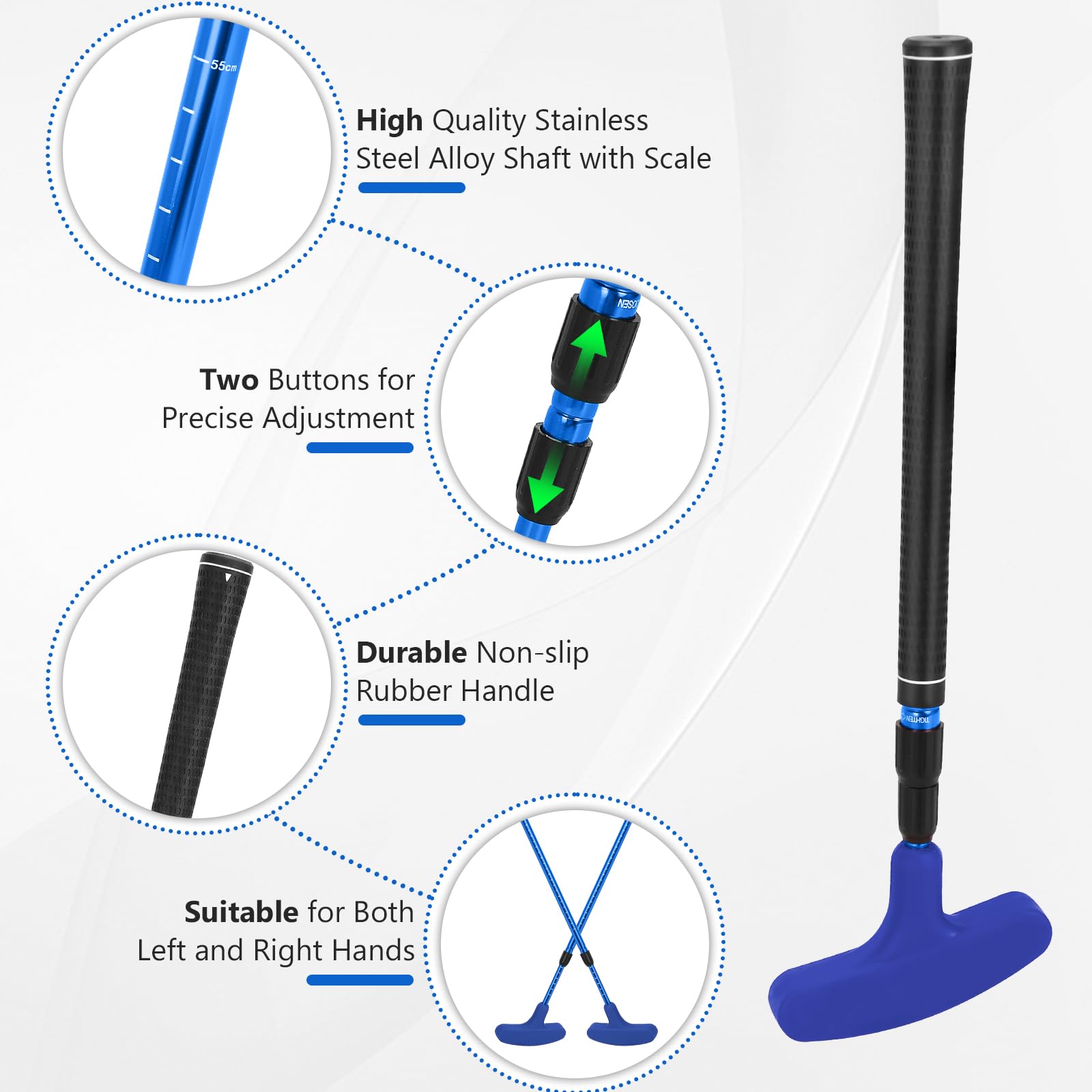 MultiOutools putters in backyard use enabling family practice and skill building