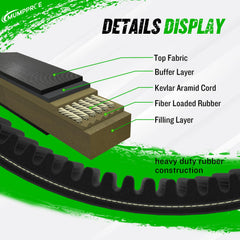 MUMPPRCE belts laid flat with dimensions for quick fit verification