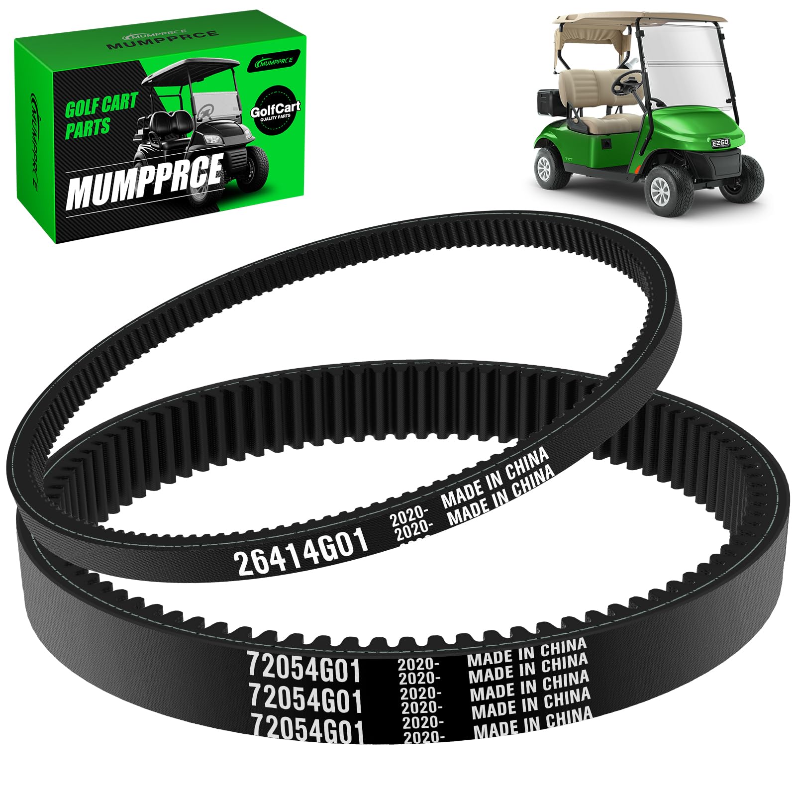 MUMPPRCE front view belt kit showing both belts and ease of replacement