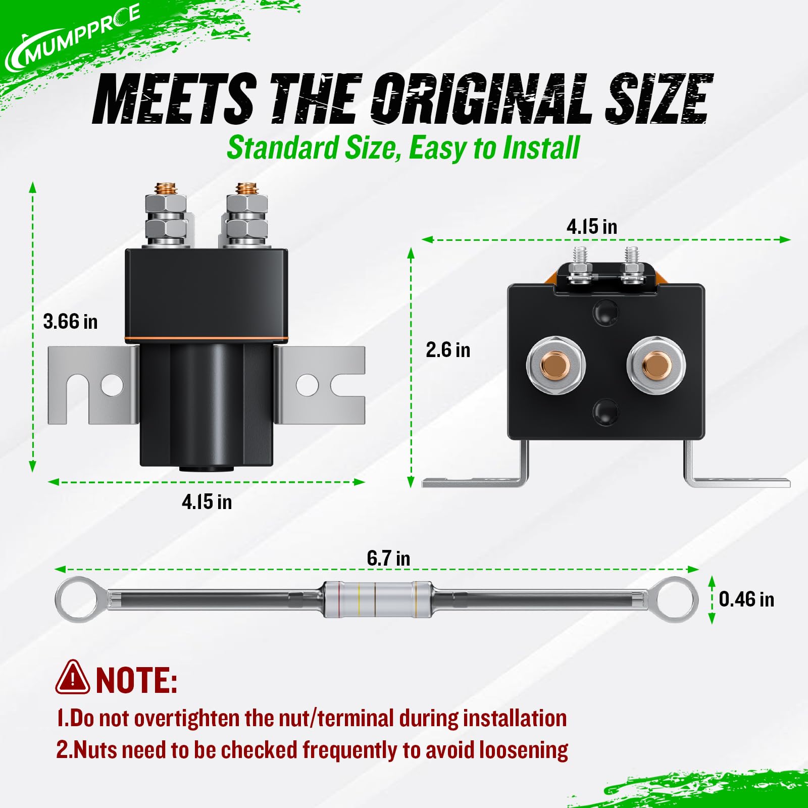 MUMPPRCE solenoid with ruler scale indicating compact size for straightforward swap