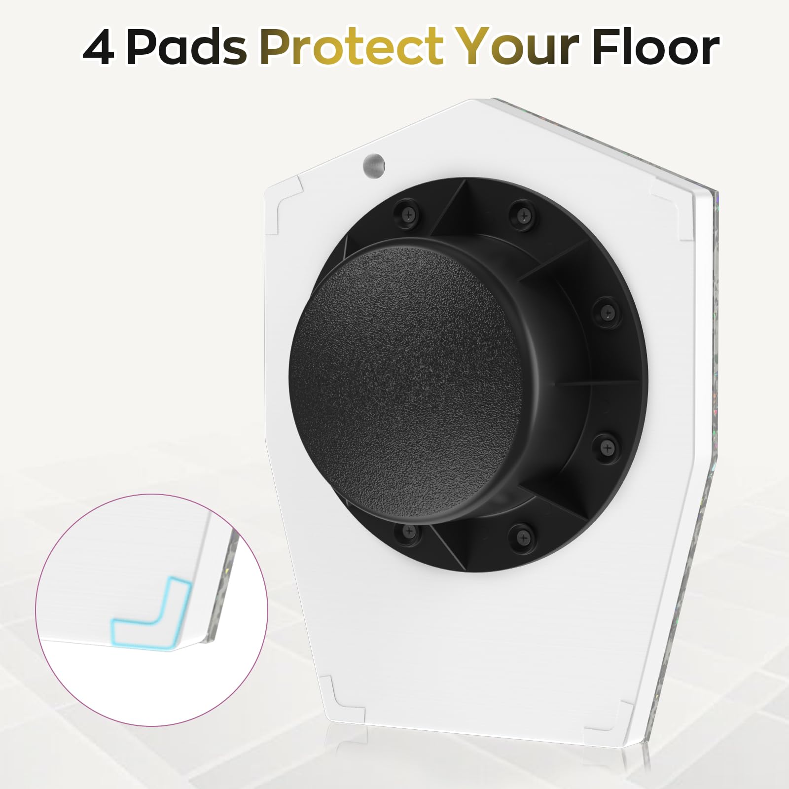 MUNNAR placed on hardwood with mat underneath for floor protection and traction